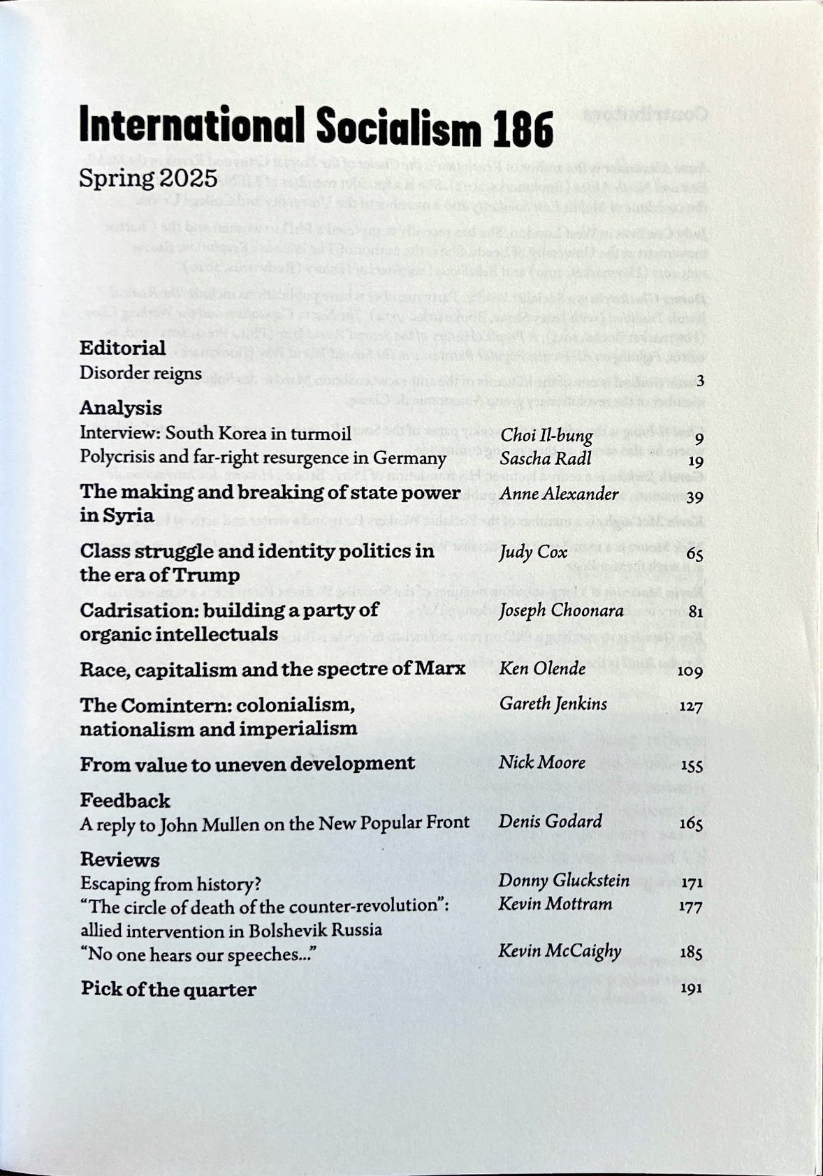 International Socialism Journal