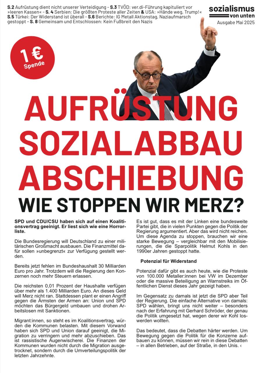 Zeitung Sozialismus von unten, Ausgabe Nr. 3,  Mai 2025 digital
